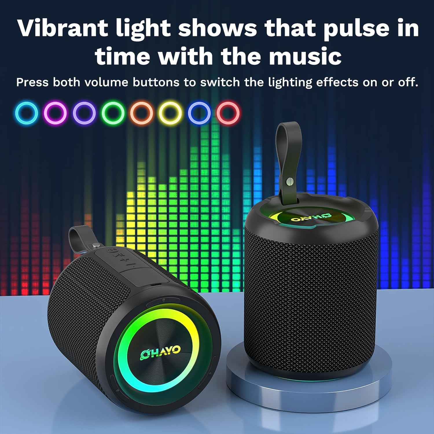 Portable Bluetooth Speaker Waterproof Ipx7 - ลำโพงบลูทูธไร้สายพกพา OHAYO 40W พร้อมไฟ, กันน้ำระดับ IPX7,