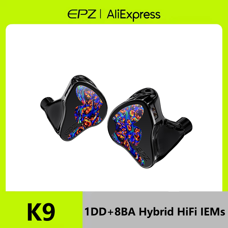Planar Magnetic Iem Earphones - EPZ K9 หูฟังชนิดใส่ในหู 1DD+8BA ไฮบริดไดรเวอร์ไฮไฟเกมมิ่ง IEMS