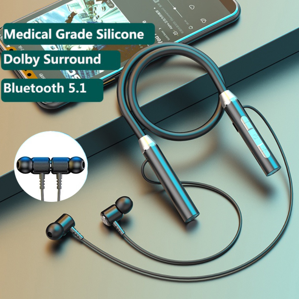 Magnetic Neckband Sports Earphones - หูฟังไร้สายบลูทูธ5.2คล้องคอหูฟังแม่เหล็กสปอร์ตกันน้ำหูฟังไร้สายสำหรับชุดหูฟัง Xiaomi Huawei iPhone TWS