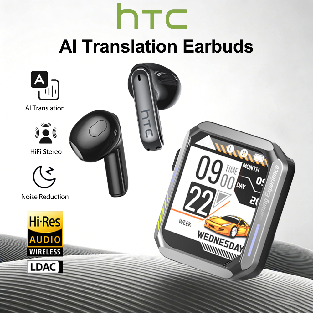 Headphones - หูฟังบลูทูธสำหรับเล่นเกม HTC พร้อมไมโครโฟน หูฟังแปลภาษาแบบเรียลไทม์ ความหน่วงต่ำ เสียง