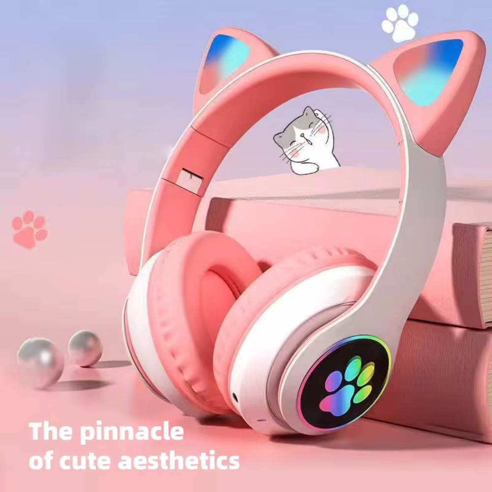 หูฟังบลูทูธไร้สายแบบพับได้ ครอ - Cat Ear Bluetooth Headset Led บทวิจารณ์และราคา