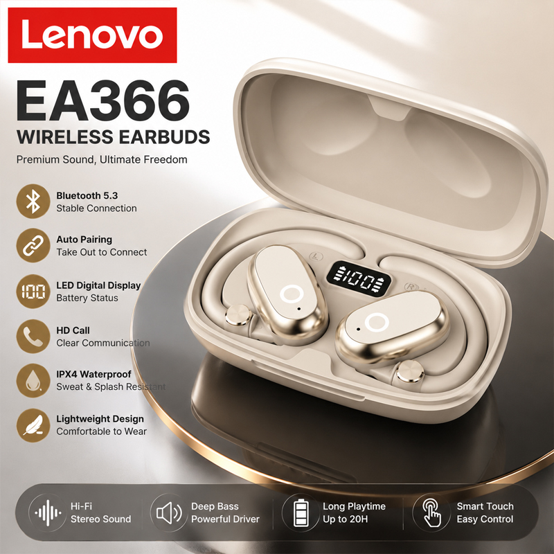 หูฟังบลูทูธไร้สาย Lenovo EA366 - Anc Wireless Over Ear Headphones บทวิจารณ์และราคา