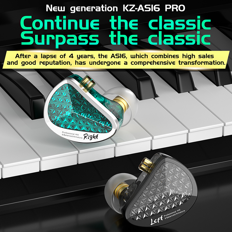 KZ AS16 Pro หูฟังแบบมีสาย 16BA - Planar Magnetic Iem Earphones บทวิจารณ์และราคา